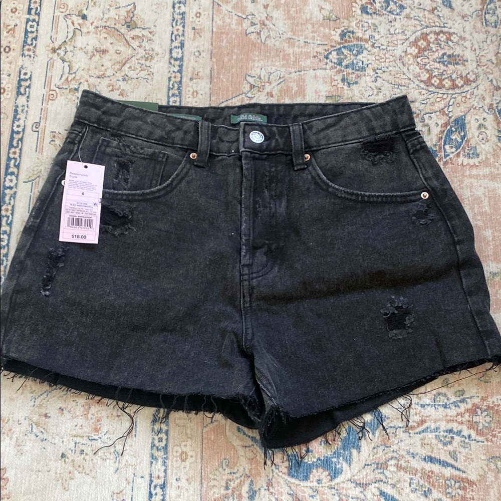 Black Denim Women's Shorts
